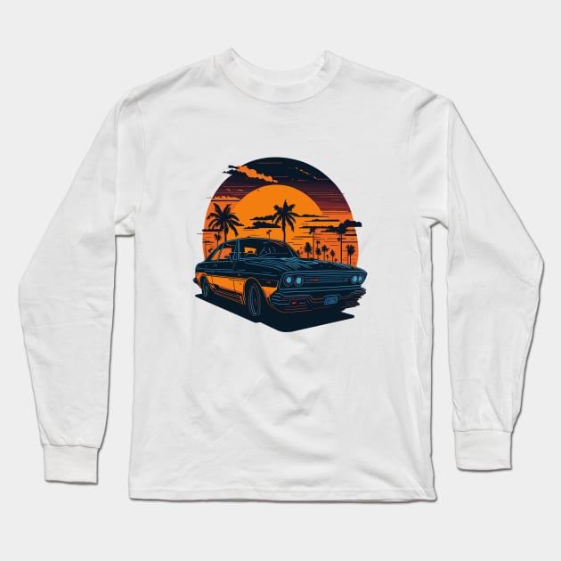 Old Car in Beach Long Sleeve T-Shirt by Cruise Dresses